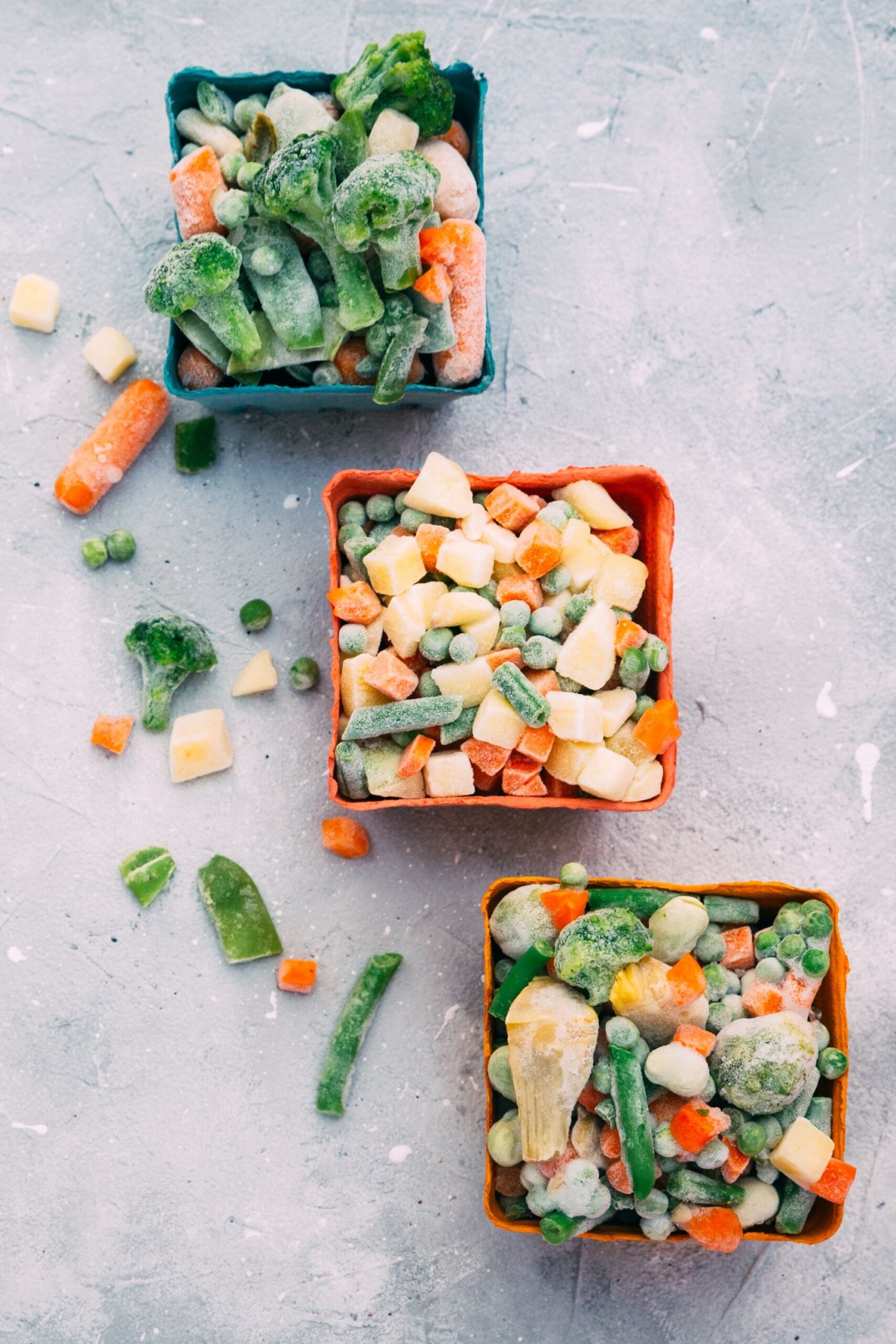 frozen vegetables in cup