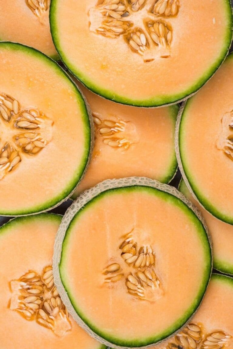 cantaloupe rounds stacked on top of each other